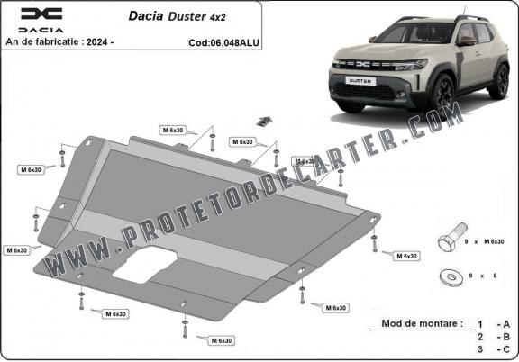 Protetor de Carter de alumínio Dacia Duster - 4x2