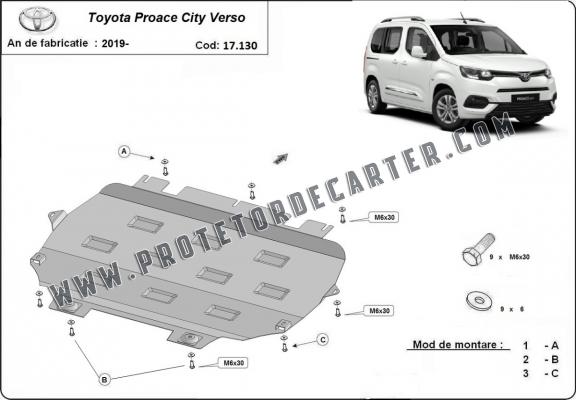 Protetor de Carter de aço Toyota Proace City Verso