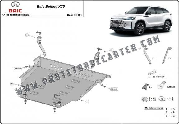 Protetor de Carter de aço Baic Beijing X75