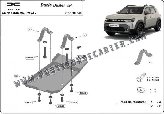 Protetor diferencial de aço  Dacia Duster 4x4