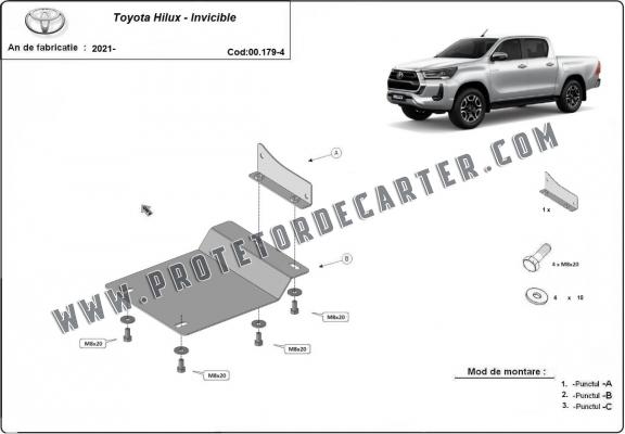 Protetor de aço para sensores DPF Toyota Hilux