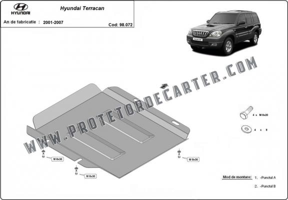 Protetor de aço para caixa de transferência Hyundai Terracan