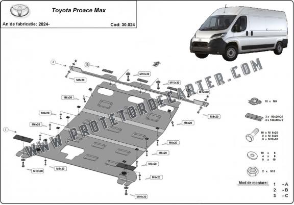 Protetor de Carter de aço Toyota Proace Max