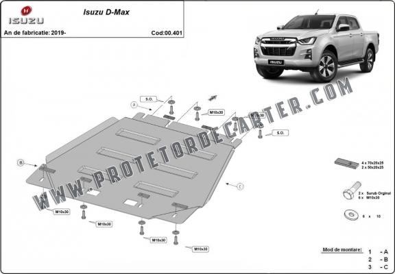  Protetor de caixa de velocidades de aço Isuzu D-Max