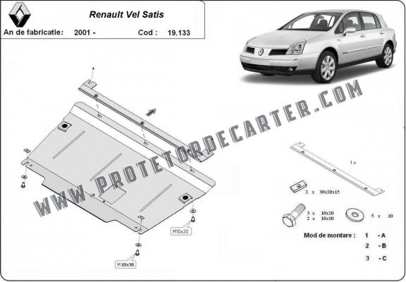 Protetor de Carter de aço Renault Vels Satis