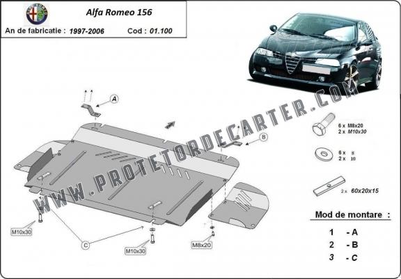 Protetor de Carter de aço Alfa Romeo 156