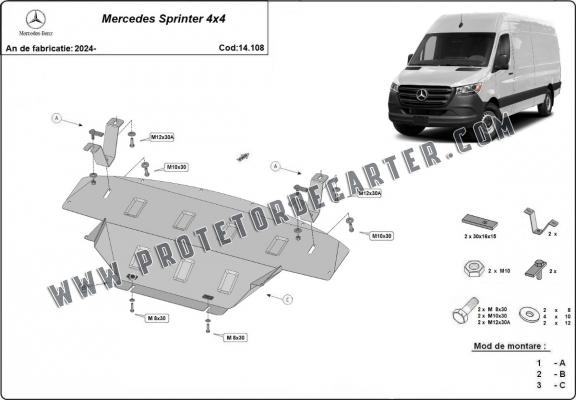 Protetor de Carter de aço Mercedes Sprinter 907 4x4