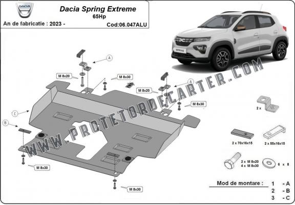 Protetor de Carter de Alumínio Dacia Spring Extreme